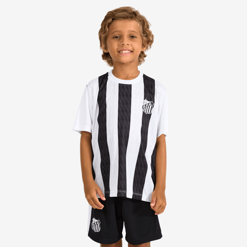 Kit Santos Mini Craque Infantil Branco e Preto
