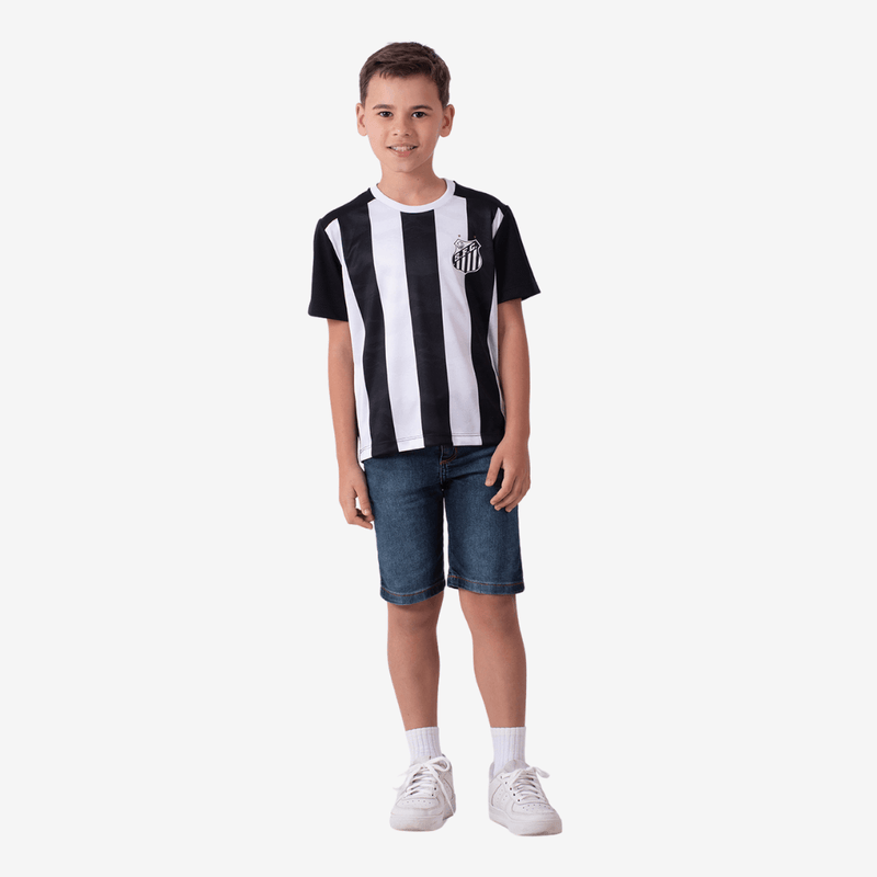 Camisa Casual Santos Alvinegra Infantil - Masculina