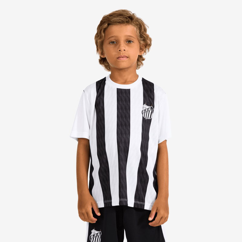 Kit Santos Mini Craque Infantil Branco e Preto