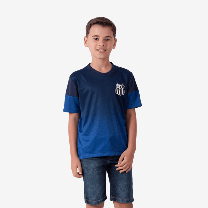 Camisa Casual Santos Maré Azul Infantil - Masculina