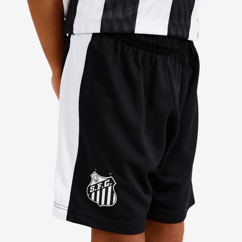 Kit Santos Mini Craque Infantil Branco e Preto