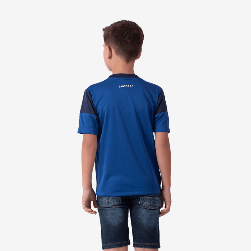 Camisa Casual Santos Maré Azul Infantil - Masculina