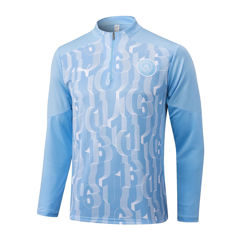 Conjunto Agasalho Treino Manchester City 24/25 - Azul Claro