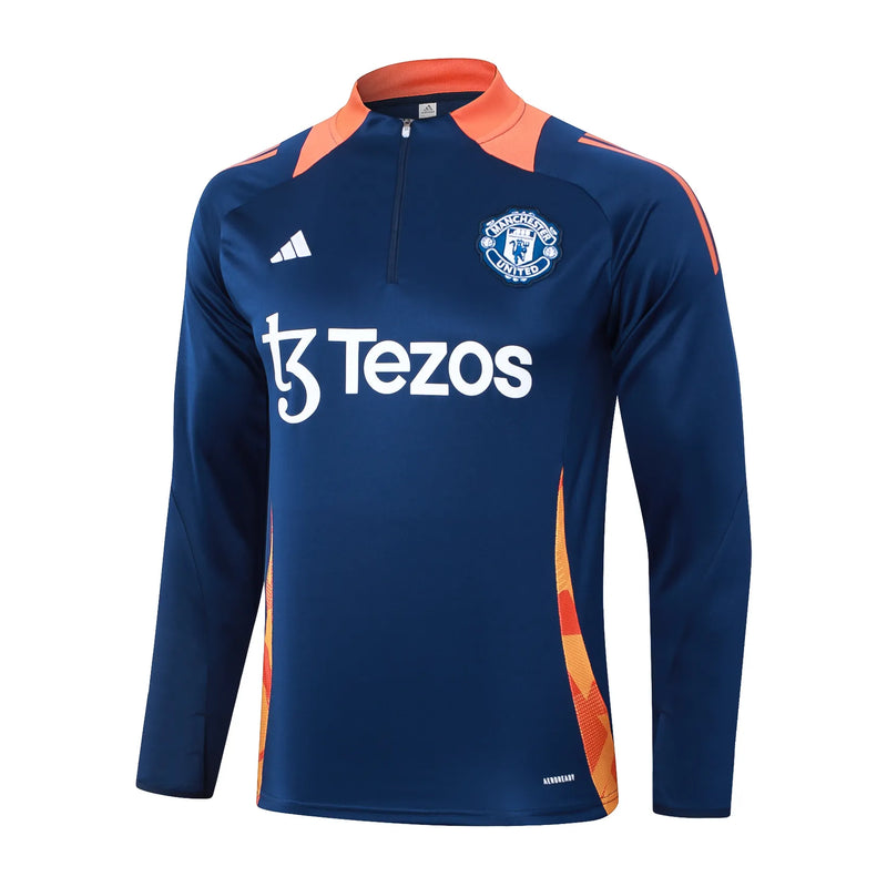 Conjunto Agasalho Treino Manchester United 24/25 - Azul Escuro